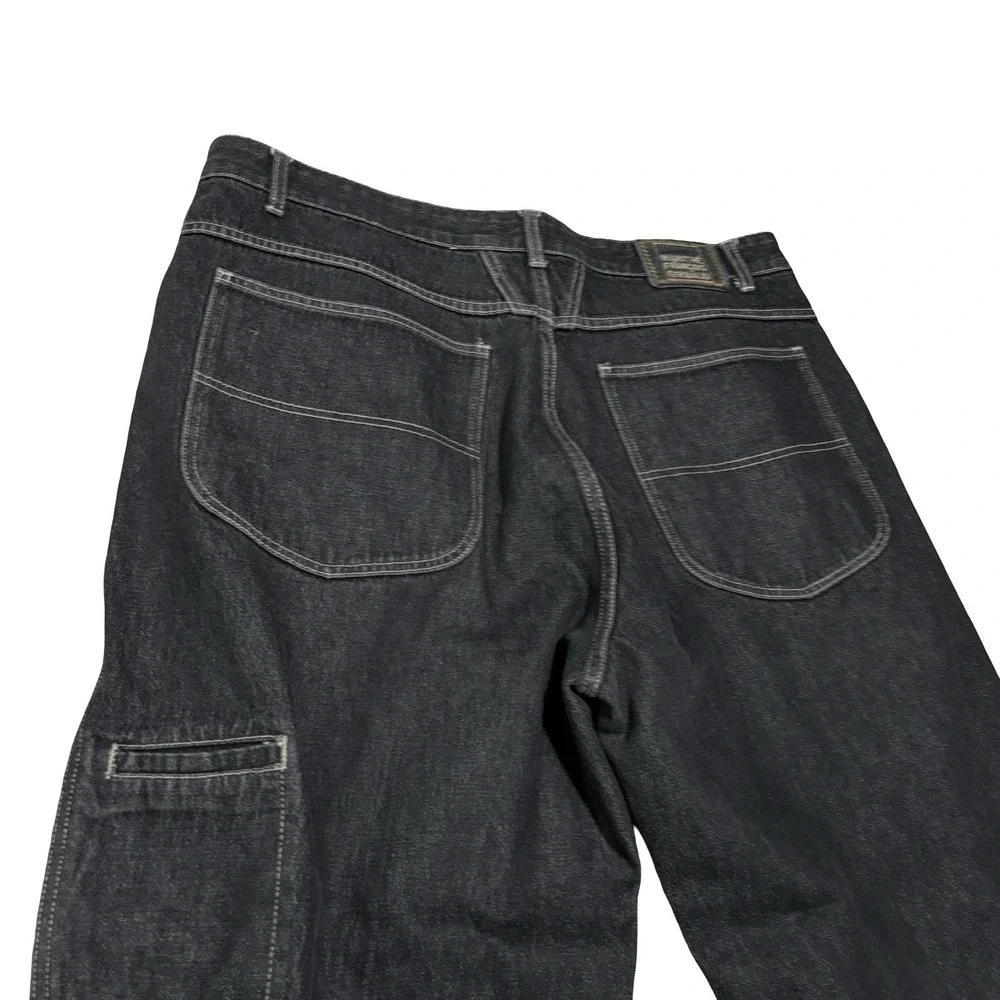 Vintage 90s Marithe Francois Girbaud Jeans Black Baggy Carpenter Utility 42x31